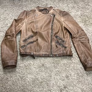 Blu Pepper Faux Leather Moto Jacket